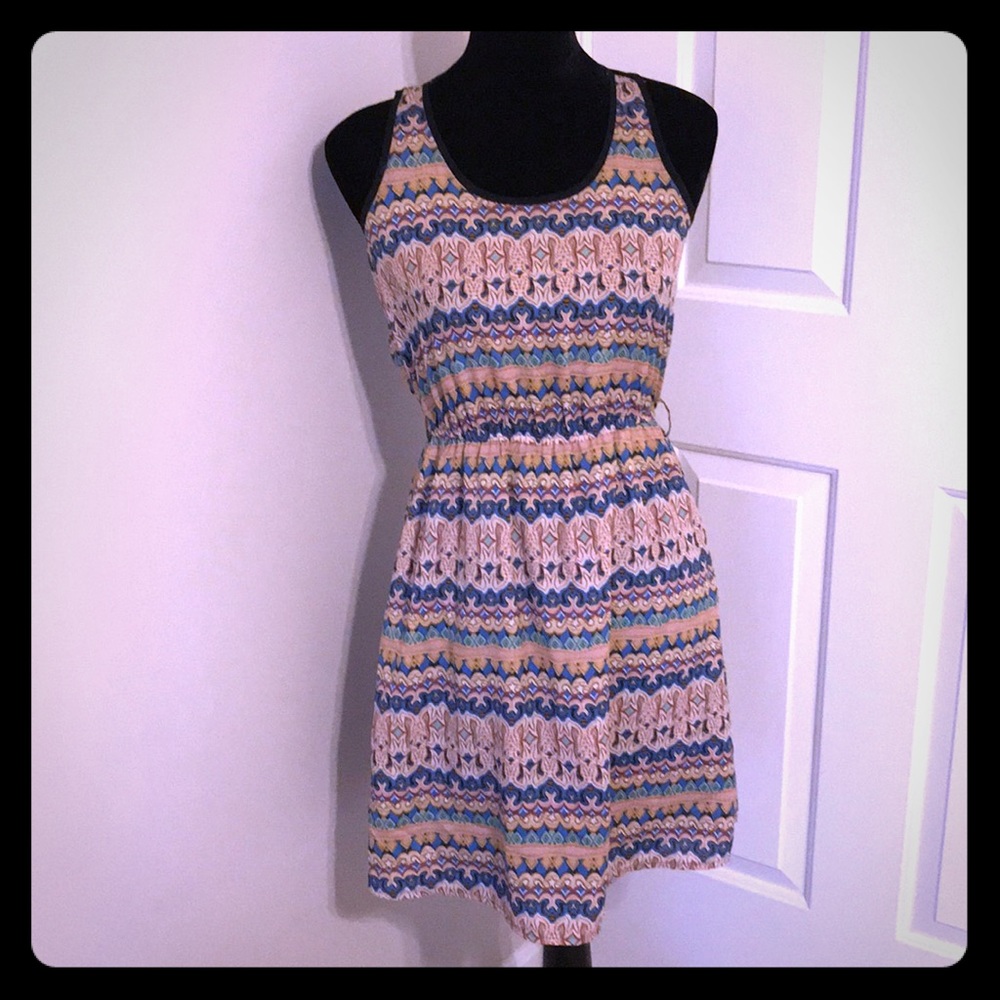 Multicolored print mini dress Sz S